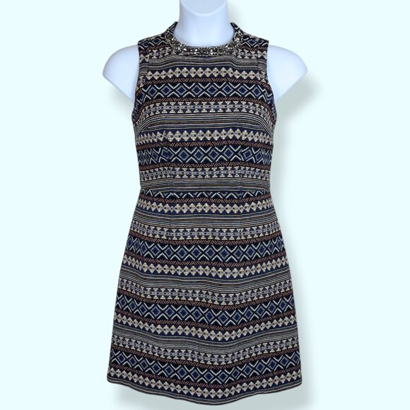 Naf Naf Sleeveless Jewelled Neckline Dress - Picture 1 of 7